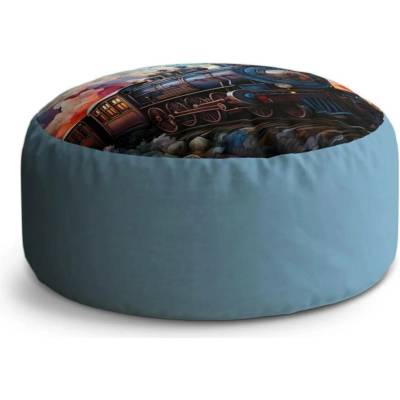 Sablio Taburet Circle Parní lokomotiva v kouzelné krajině: 38x48 cm