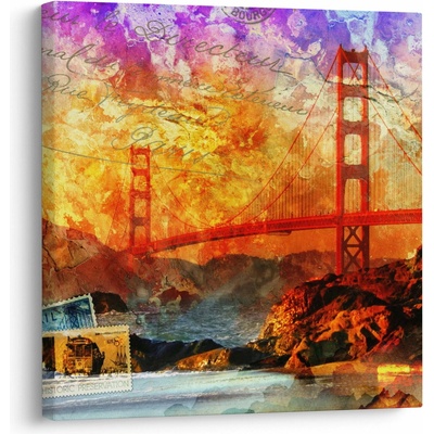 Obraz - Golden Gate, San Francisco, Kalifornie, jednodílný 50x50 cm – Hledejceny.cz