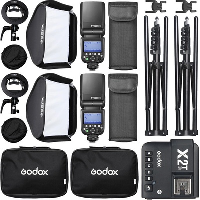 Godox Outdoor set Sony ( 2x blesk TT685II, 2x softbox 60 x 60, 1x odpalovač, 2x statív, )