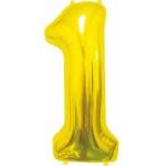 GoDan Foil balloon B&C Number 1, gold, 85 cm