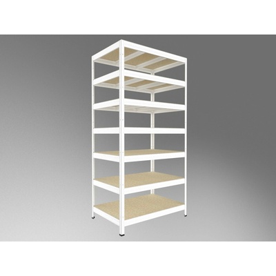 Biedrax Regál do spíže 60 x 90 x 270 cm, bílý, 7 polic OSB 10 mm, nosnost 300 kg na polici