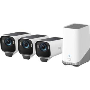 Anker Anker Eufy EufyCam S3 Pro WiFi комплект три камери с HomeBase 3, 4K, BionicMind, MaxColor Vision, соларен панел (T88933W1)