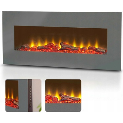 Sureflame Nástěnný krb s funkcí topení šedý