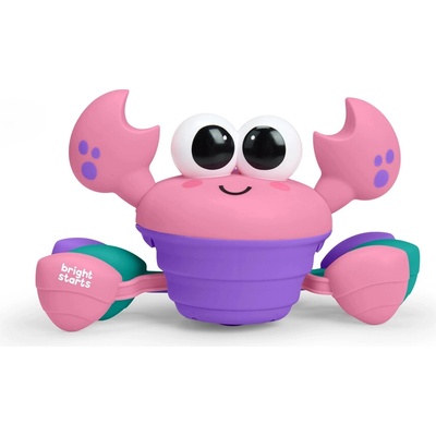 Bright Starts hudobný a multisenzorický lezúci krab Rockin' Crawling Crab ružový