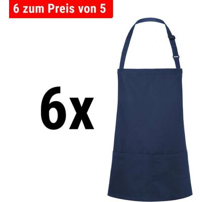 G.Gastro 6 ks Karlowsky Zástěra s laclem krátká Basic modrá D9785620