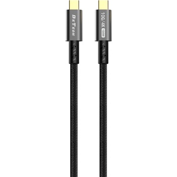 DeTech Кабел за данни DeTech DE-C-C, 100W, 4K, 10GB/s, Type-C - Type-C, PD, 1.0m, Черен - 40345 (40345)