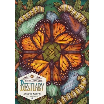 Workman Publishing Illustrated Bestiary Puzzle: Monarch Butterfly (750 pieces) | Kate O'Hara