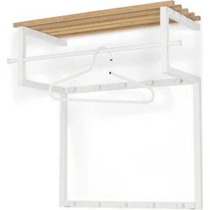 Spinder Design Бяла/в естествен цвят метална стенна закачалка с рафт 76 cm Rizzoli - Spinder Design (GW150-01-14)