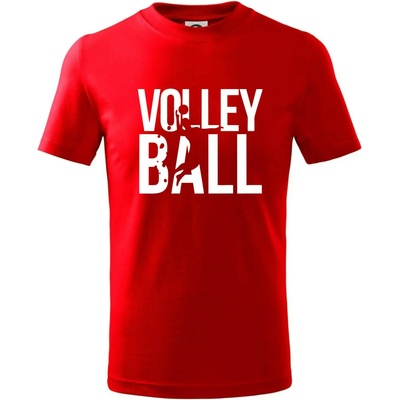 Volleyball nápis tričko detské červená