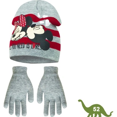 Šedá čiapka a rukavice Minnie a Mickey