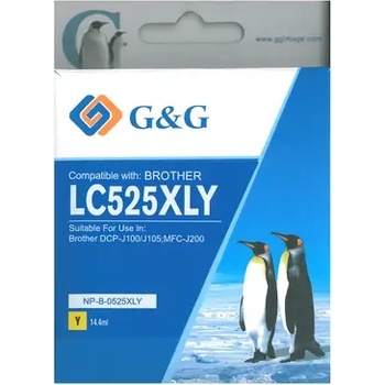 Image 1 of Compatible ГЛАВА ЗА BROTHER DCP J100/J105/MFC J200 - Yellow - LC525XLY (LC-525XLY) - HIGH CAPACITY - PN NP-B-0525XLY - G&G (200BRALC 525YHGG)