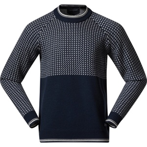 Bergans Мъжки норвежки пуловер Bergans Alvdal Wool Jumper Merino jumper - Navy Blue / Vanilla White (017-1924-0412)