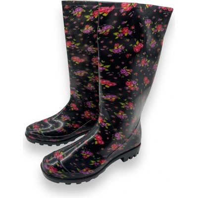 Fashion Dámske čierne gumáky 01