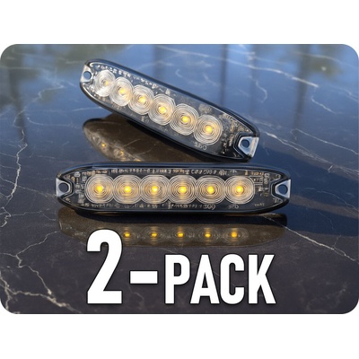 KAMAR LED výstražné svetlo 6xLED, slim, 20W, 3 módy, 12/24V/2-PACK! [LW0038-2]