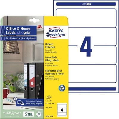 Avery-Zweckform štítky složek L4761-10 61 x 192 mm papír bílá trvalé 40 ks