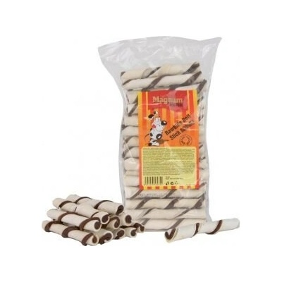 Magnum Rawhide roll stick 5 12,5 cm BROWN WHITE k 40 ks