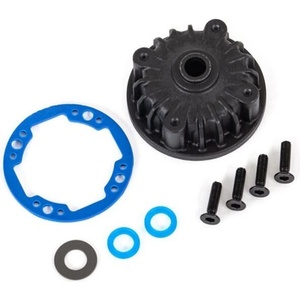 Traxxas Housing, center differential/ x-ring gaskets (2)/ 5x10x0.5 PTFE-coated washer (1)/ 2.5x8 CCS (4) TRX9081 (TRX9081)