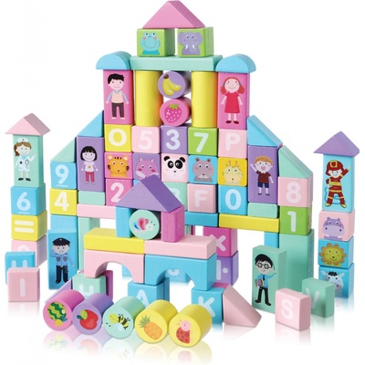 Eco Toys drevené kocky mesto 100 ks