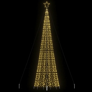 vidaXL LED коледна елха с шипове 1534 светодиода в топло бяло 500 см (4016404)
