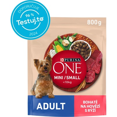 Purina One Mini Small Dog Adult hovädzie s ryžou 0,8 kg