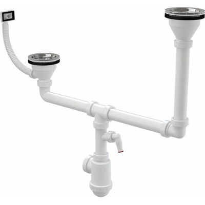 Alcadrain Sifón pre dvojitý drez A456P