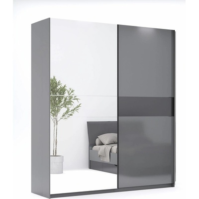 MiroMark Posuvná so zrkadlom 150 cm Teo grafitová