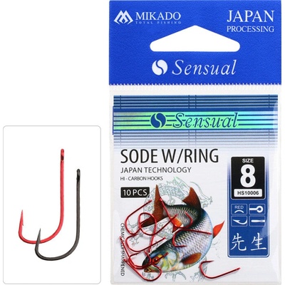 MIKADO HOOK SENSUAL SODE W/RING RED vel.16 10 ks