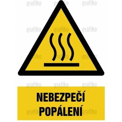 Grafiko | Nebezpečí popálení - Text obrázku Nebezpečí popálení, Materiál Plast, Rozměr 297x210mm