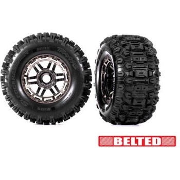 Traxxas колело 2.9/3.8", диск черен хром, гума Sledgehammer All-Terrain belted (2)