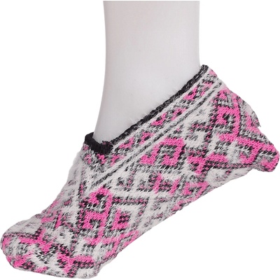 Плетени домашни терлици в бяло розово и черно