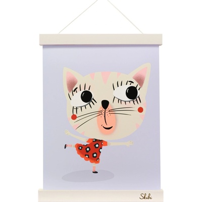 Art print plagát Skibi A4 - Amelína tancuje - biela lišta uni