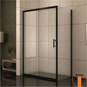 Inter Ceramic правоъгълна душ кабина с плъзгаща се врата 100x80 см матово черно - прозрачно (1505B)