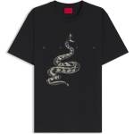Hugo Тениска Hugo HUGO Cotton-jersey T-shirt with spaced-out logo - Black 001