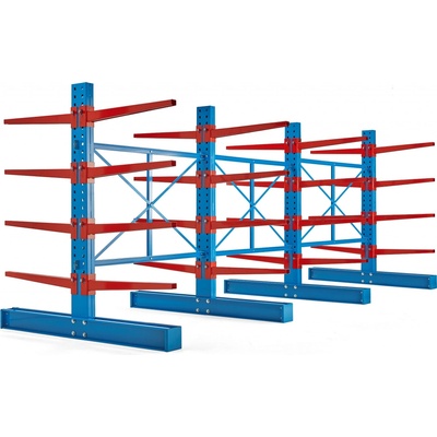 AJ Produkty Konzolový regál Expand oboustranný 4 stojany 32x 1000mm rameno 8800 kg