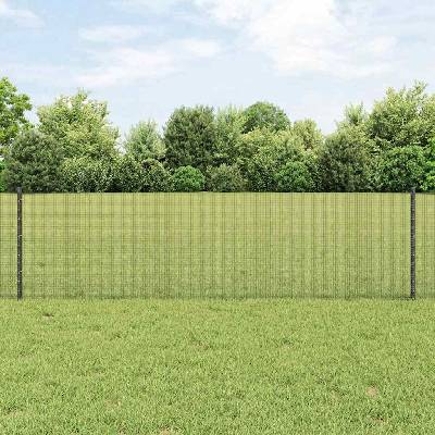 vidaXL Svařovaná drátěná plotovina s tyčkami 100 x 0,6 m Šedá Síťovina