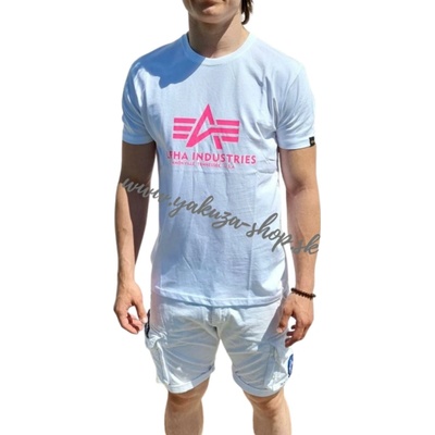 Alpha Industries Basic T-Shirt white/Pink tričko pánske biele