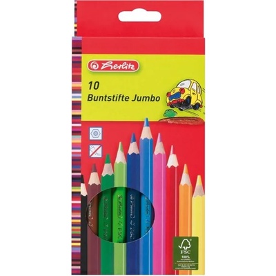 Herlitz Комплект цветни моливи Herlitz с дебел лак 10 бр. 10795276 (10795276)