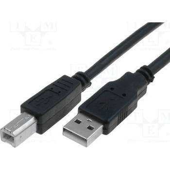 VCOM Кабел VCom CU201-B-3m, USB A(м) към USB B(м), 3m, черен (CU201-B-3m)