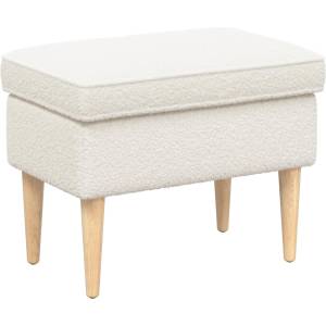 vidaXL Пуф за крака Кремаво 55 x 35 x 41 см Букле (42029984)