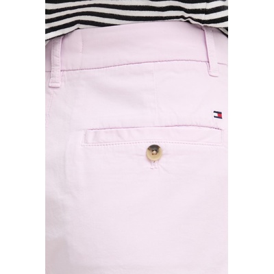 Tommy Hilfiger къс панталон чино дамски от памук (WW0WW49648)