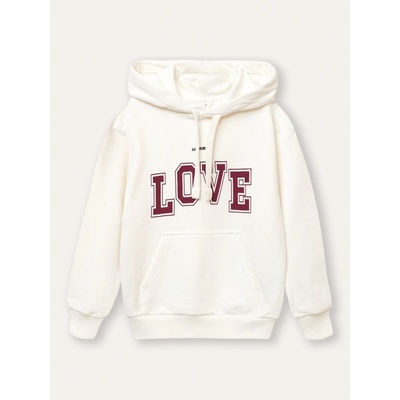 Winkiki Kids Wear mikina s kapucí Love Mléčně bílá