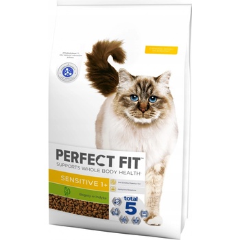 Perfect Fit Sensitive 1+ bohaté na krůtí maso granule pro kočky s citlivým zažíváním 7 kg