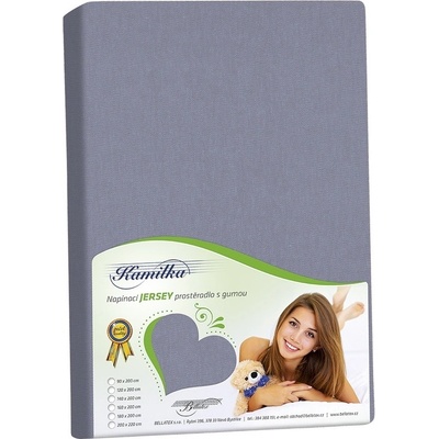 Bellatex jersey prostěradlo Kamilka tmavě šedé 100x200