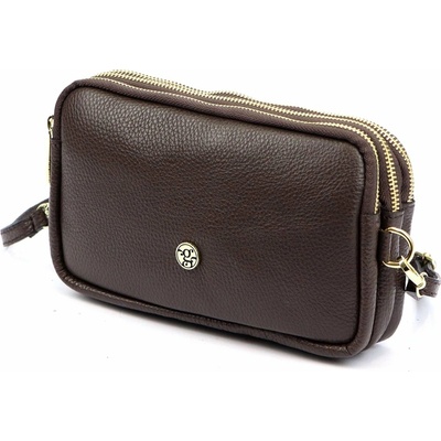 Gregorio dámska kožená malá crossbody kabelka tmavohnedá 1749