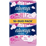 Always Дамски превръзки с крилца Always Sensitive - Ultra Super Duo, 16 броя
