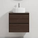 Bath Deluxe Шкаф за баня с мивка TRONDHEIM/VIKEDAL 60x57x46 cm орех/бял (SETBT0148B)