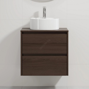 Bath Deluxe Шкаф за баня с мивка TRONDHEIM/VIKEDAL 60x57x46 cm орех/бял (SETBT0148B)