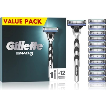 Gillette Mach3 самобръсначка + резервни остриета 12 бр
