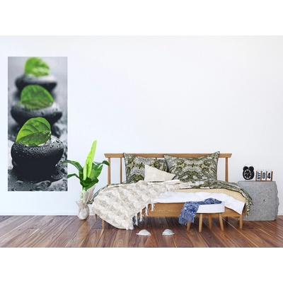 AG Design FTNV-2803 vliesová fototapeta Kameny s listy rozměry 90 x 202 cm