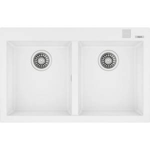 Teka Умивалник ТЕКА М. 1029, Forsquare 2B 790 TG, гранит, бял (115260018) Мивка за вграждане